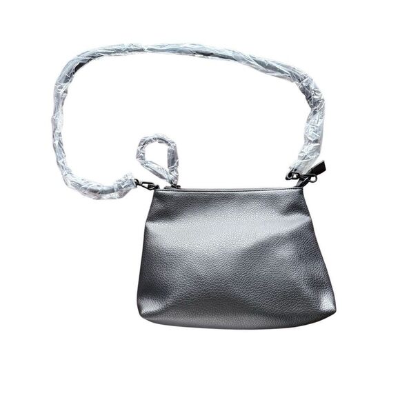 Steve Madden cross body bag wristlet black faux pebbled leather purse NEW - Picture 2 of 8